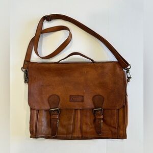 Vintage SHARO Genuine Leather Messenger Bag – Distressed Patina